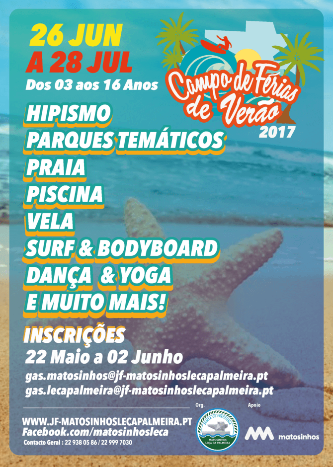 Inscrições - Campo de Férias de Verão