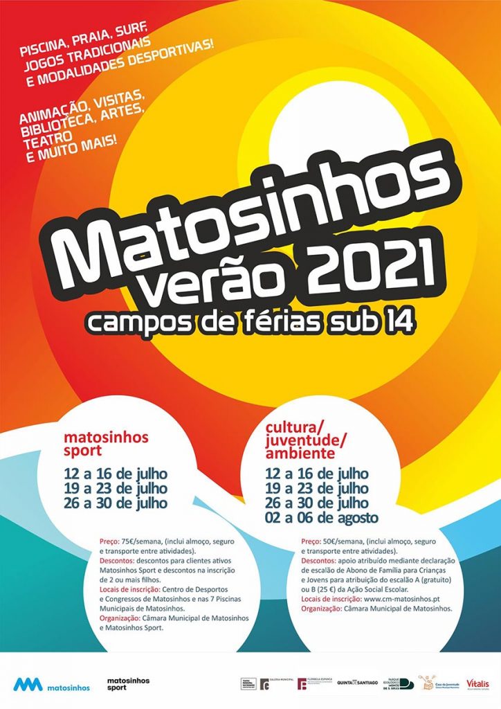 Cartaz Campos de Férias de Matosinhos 2021