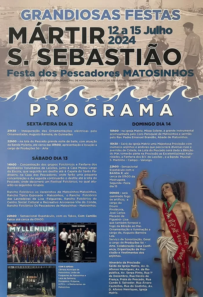 Cartaz Festas Mártir São Sebastião 2024 - Matosinhos